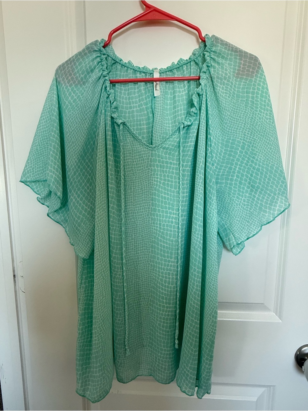 Light Aqua Sheer Boho Tunic Top